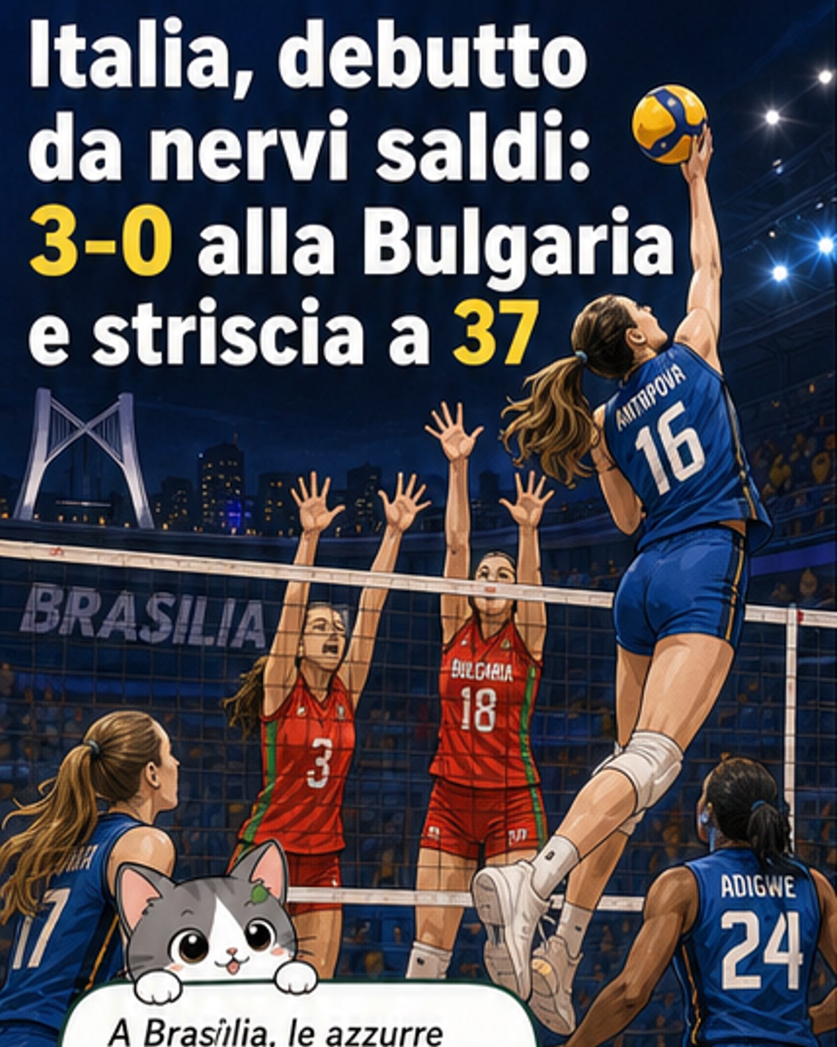 Italia 3-0 Bulgaria: esordio perfetto in Vnl