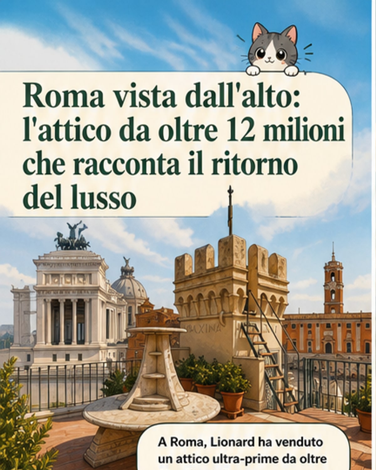 Attico da 12 milioni nel cuore di Roma
