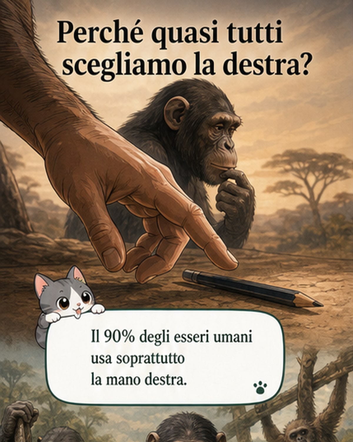Perché il 90% degli umani è destrimane