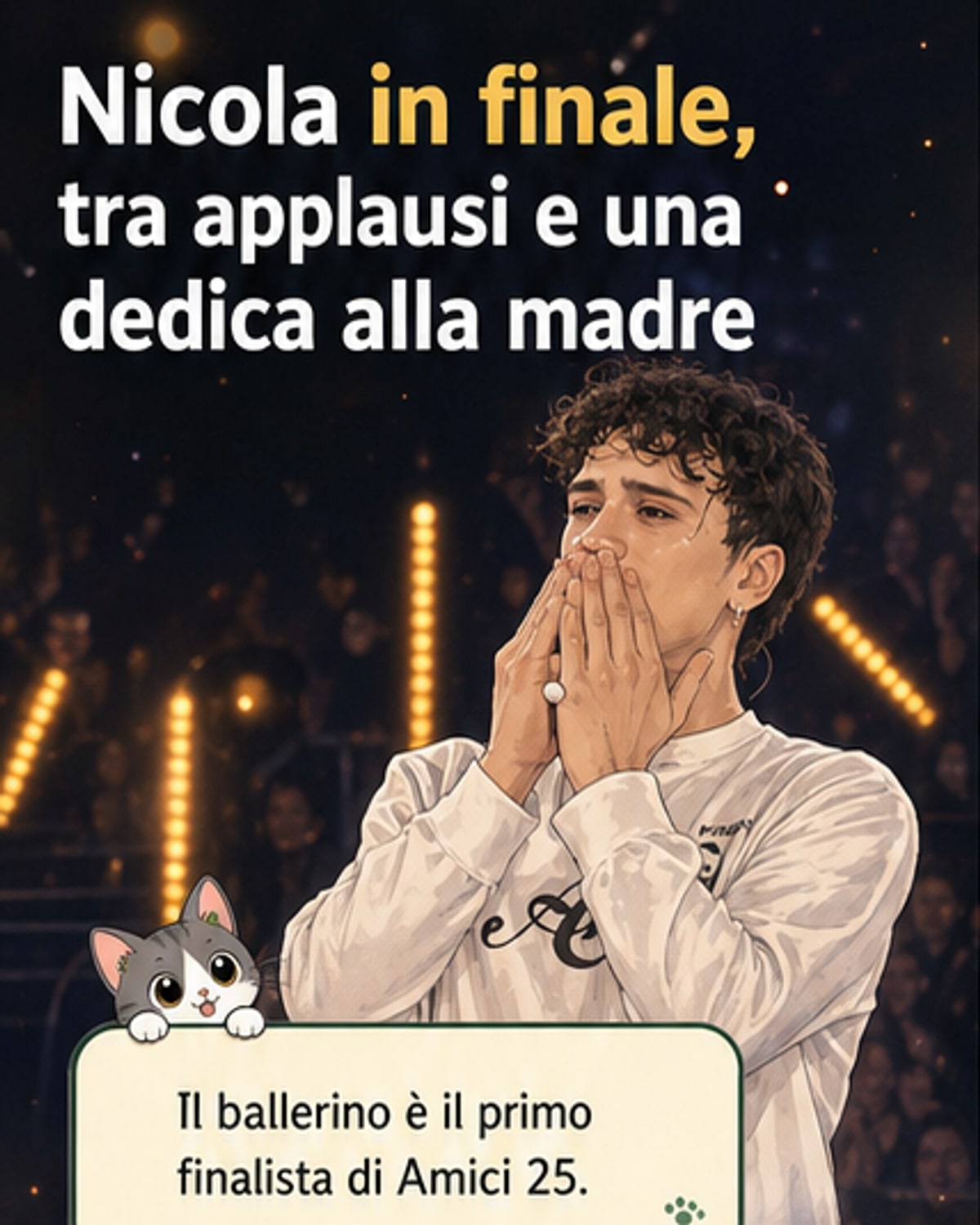 Nicola dedica la danza alla madre