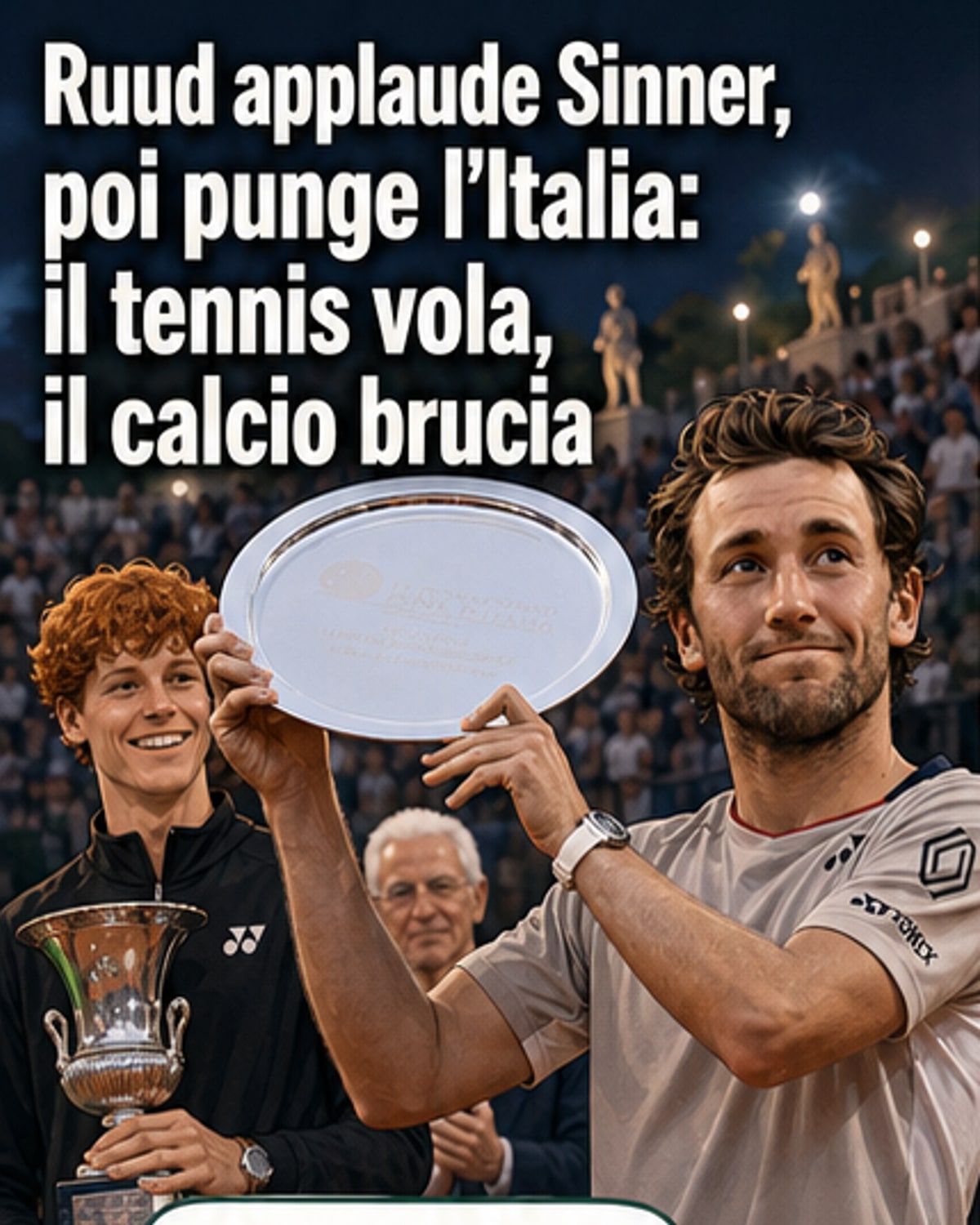 Ruud punge l'Italia dopo la finale