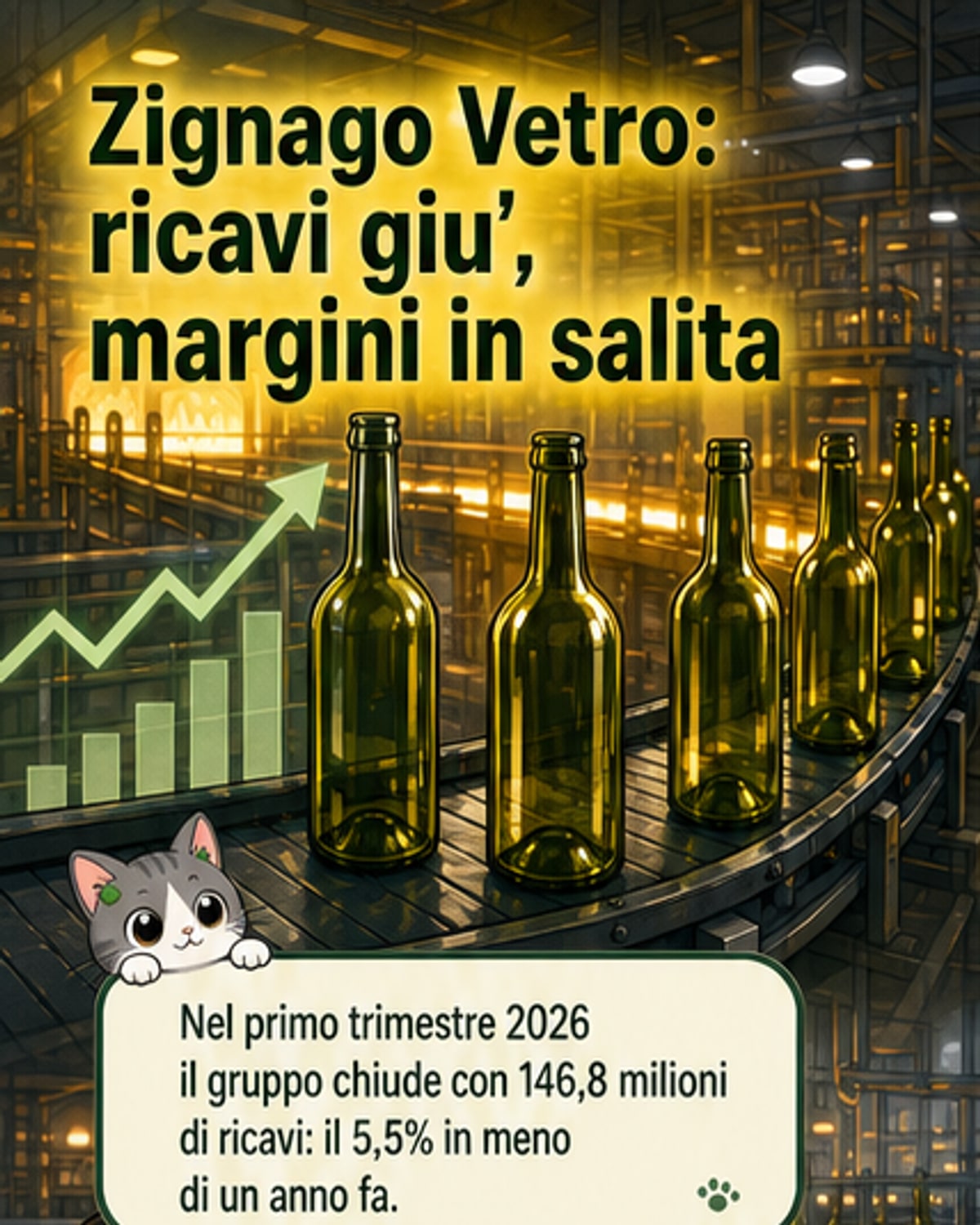 Zignago Vetro, utile netto triplo