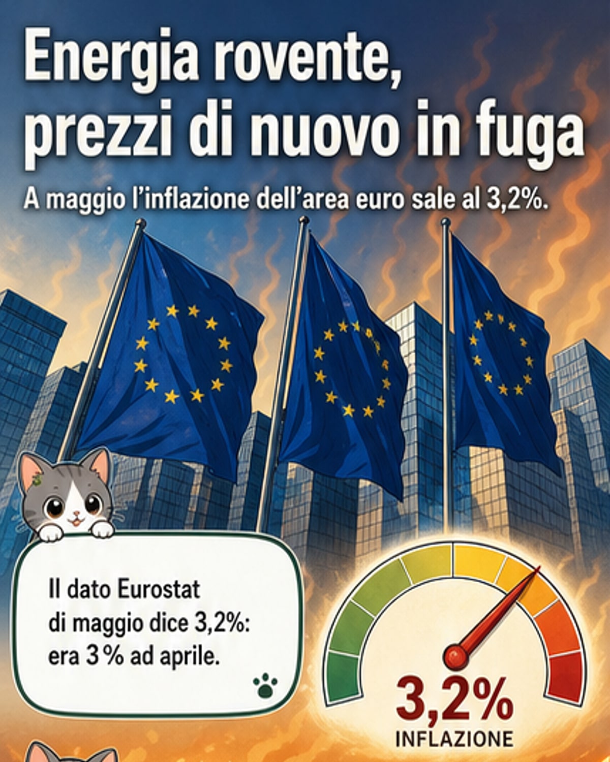 Inflazione in salita nell'eurozona