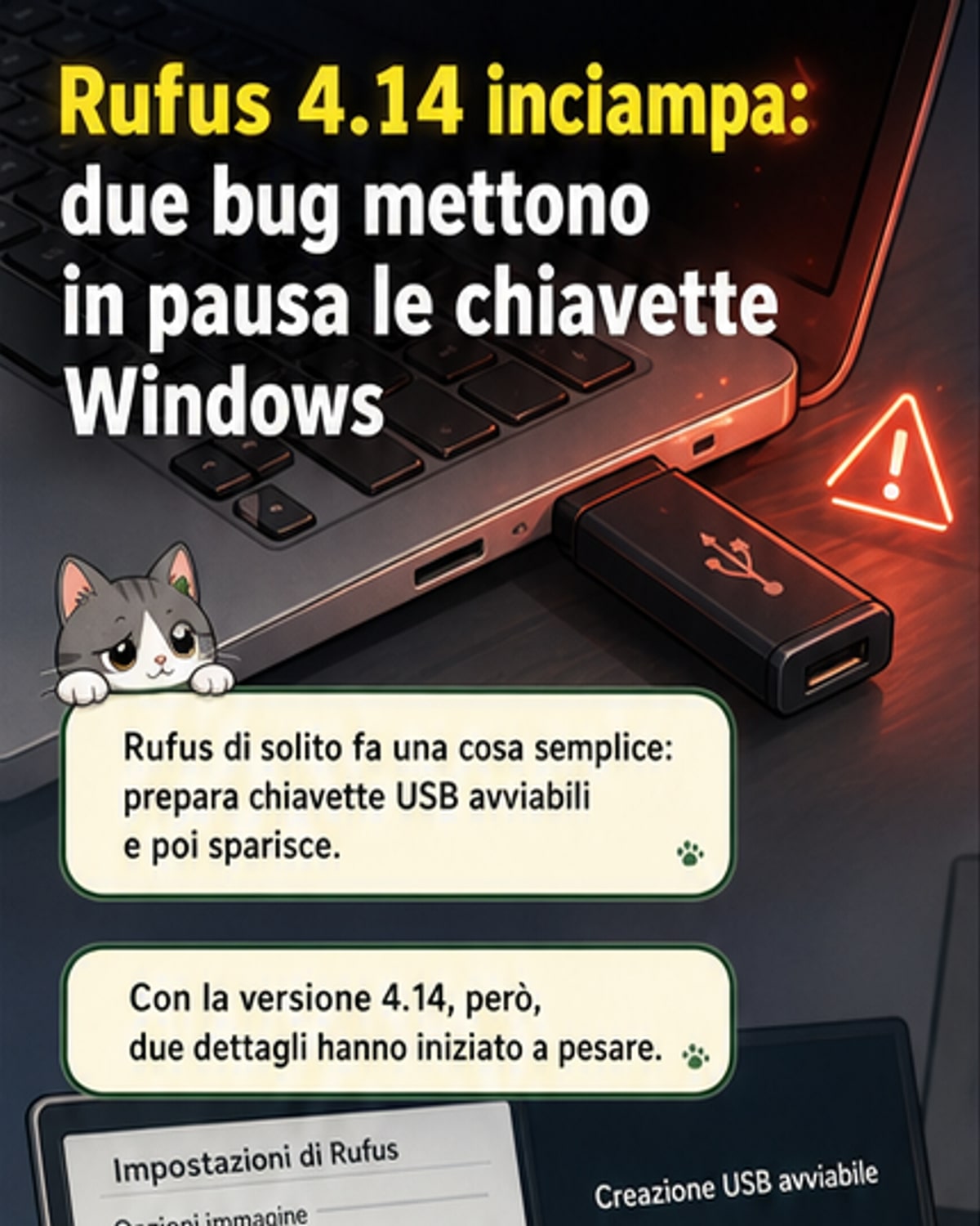 Rufus 4.14, due bug infastidiscono gli utenti