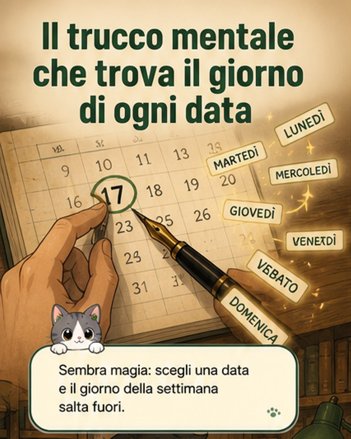 Il trucco per calcolare il giorno di qualsiasi data
