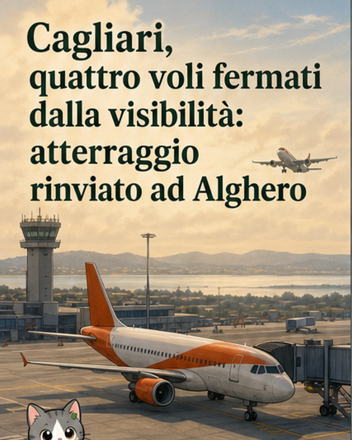 Quattro voli dirottati a Cagliari per nebbia