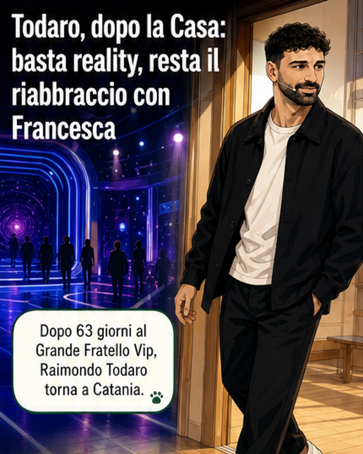 Todaro: 'Basta reality, ma con Francesca pace'