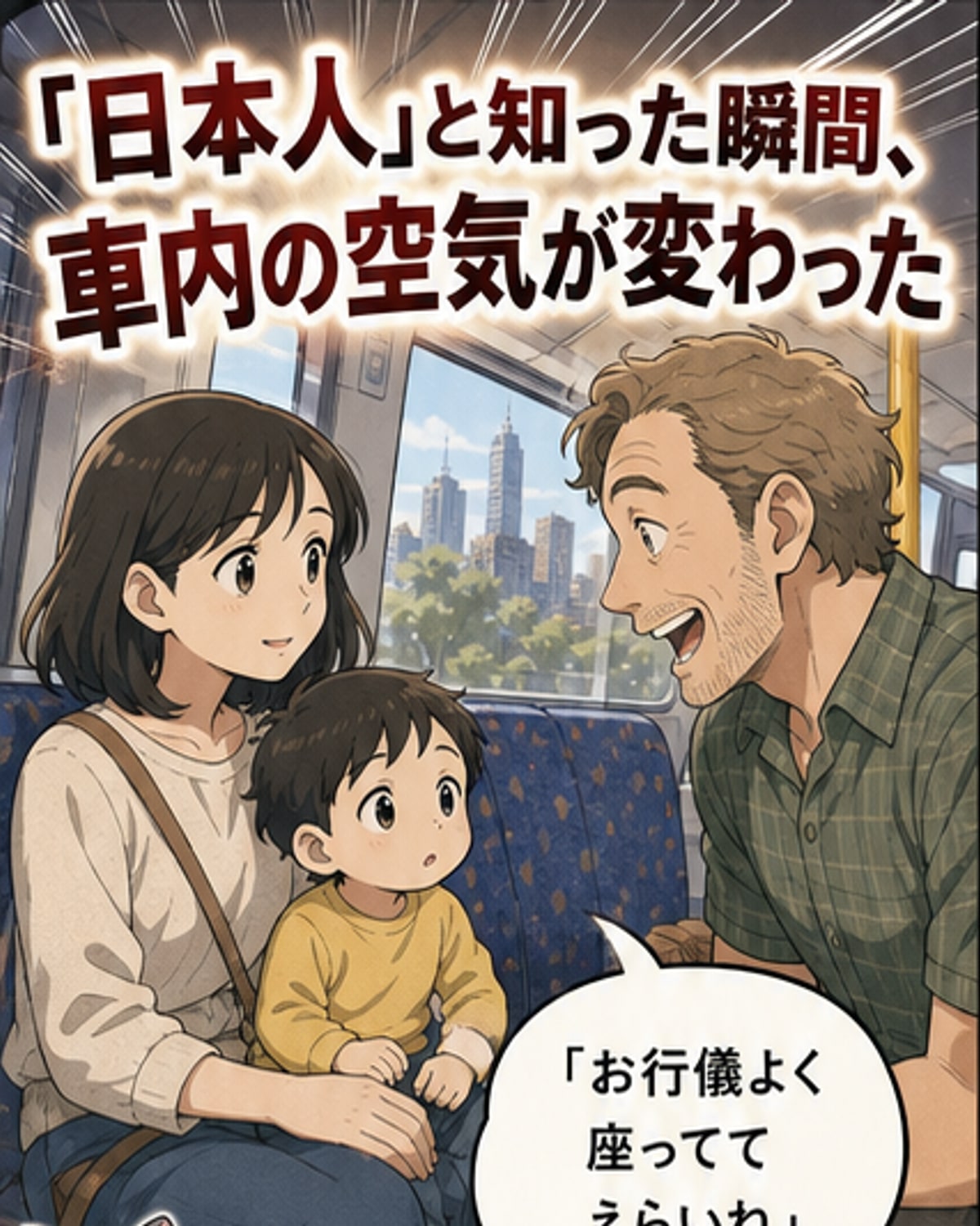 電車で声かけ→「日本人？」で態度激変