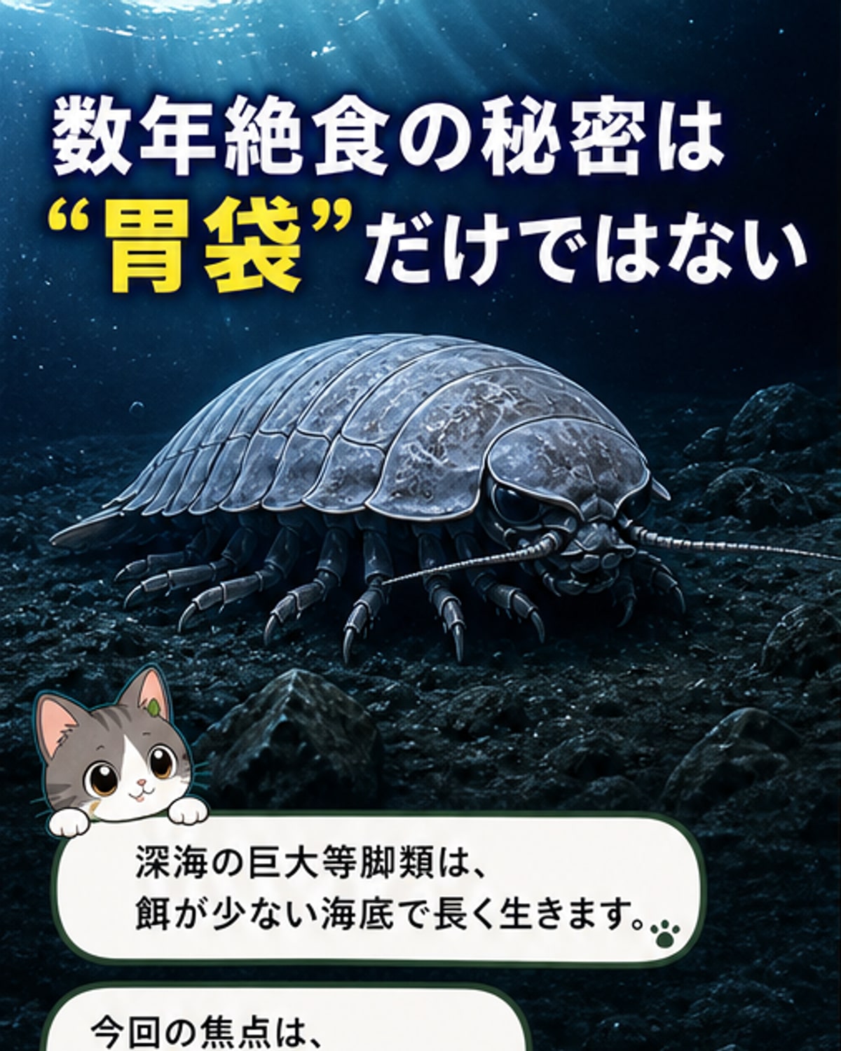 深海グソクムシ、絶食数年も生きる仕組み解明