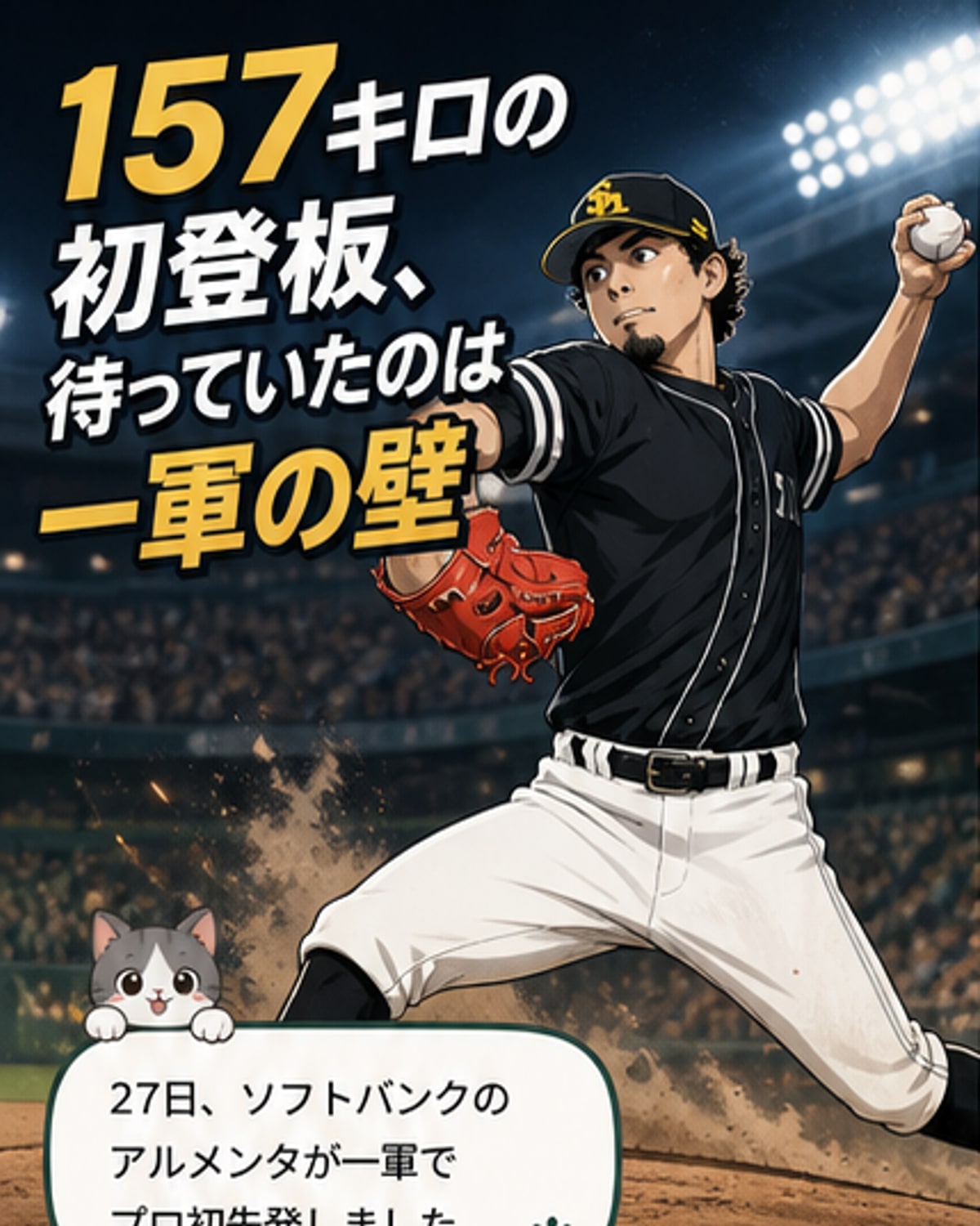 ソフトバンク新戦力、初登板で試練