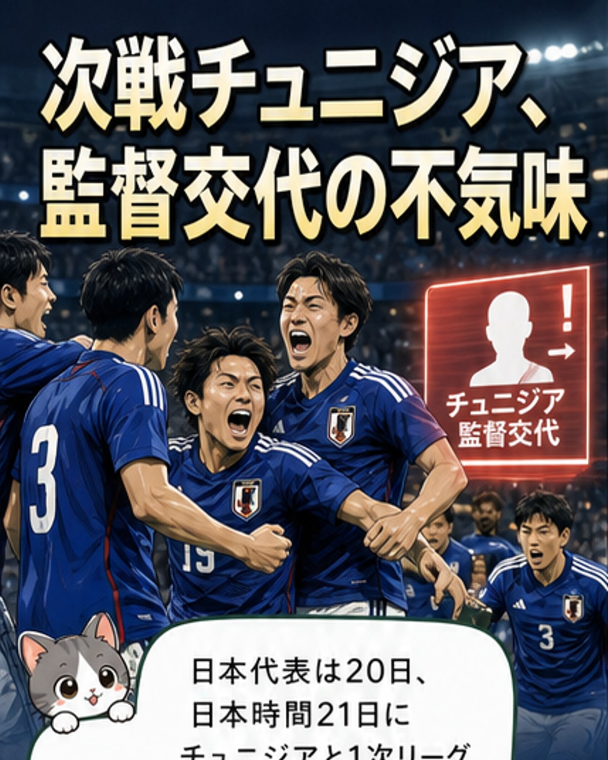 ナッシュビルでの練習中に笑顔を見せる日本代表の選手たち。次戦のチュニジアは監督を電撃交代させ、日本は警戒を強めている。