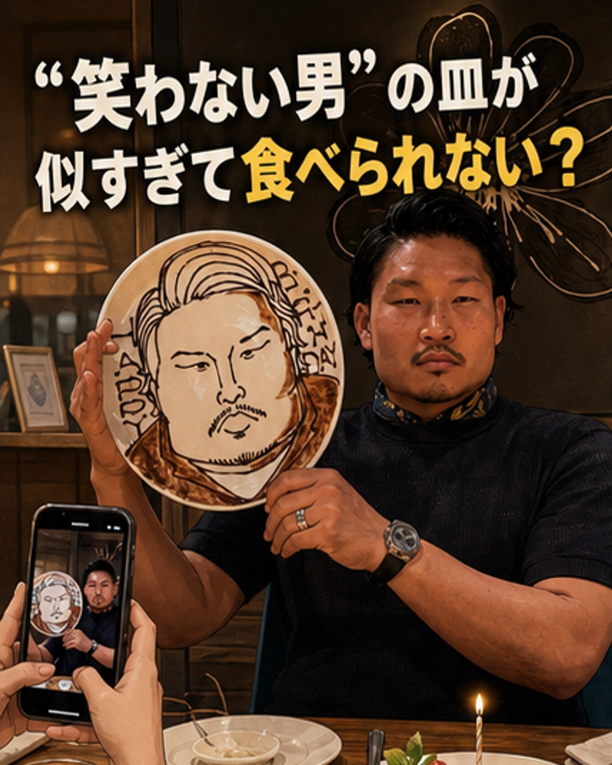 笑わない男、実は笑顔の夫