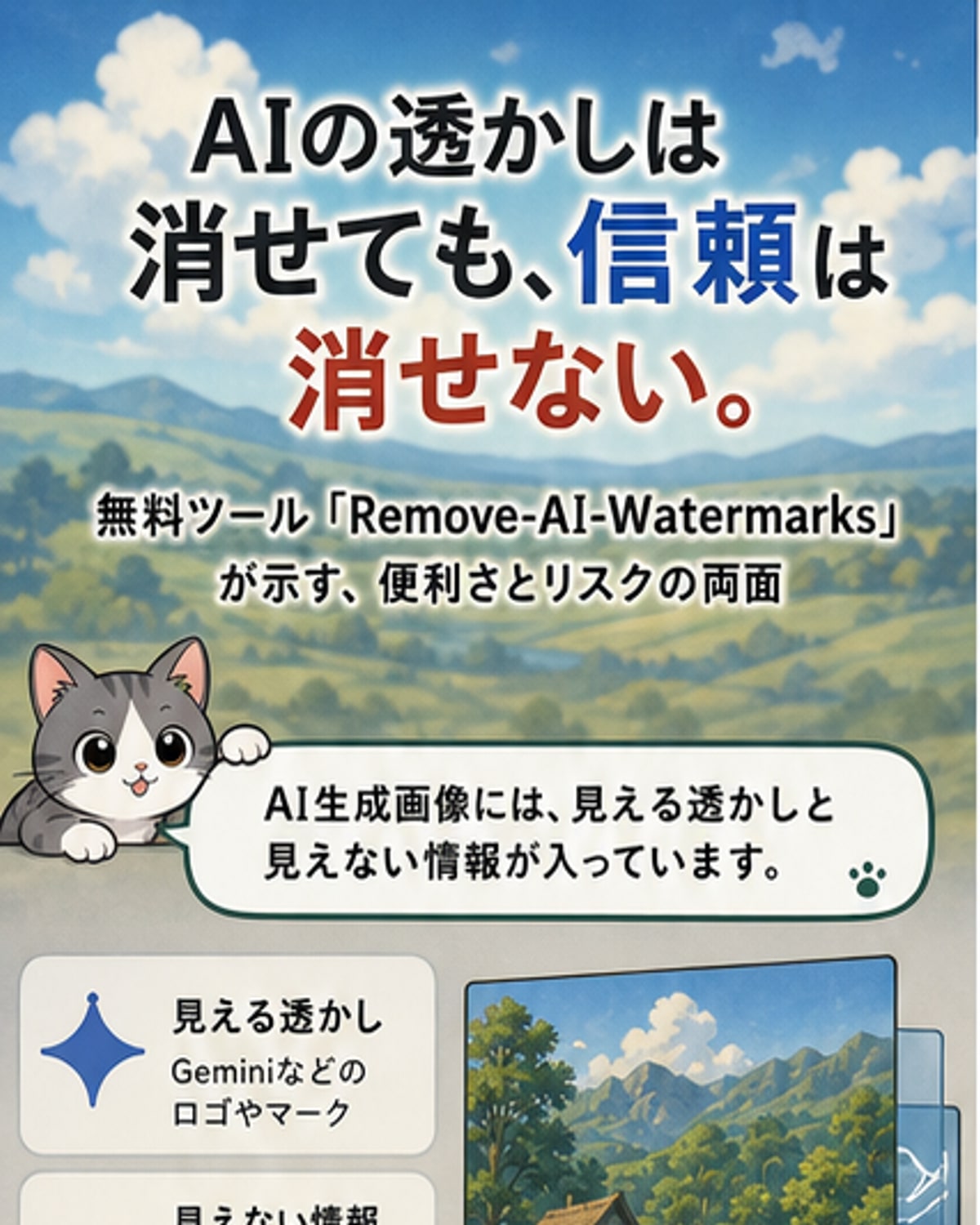 AI透かしを一括除去する無料ツール