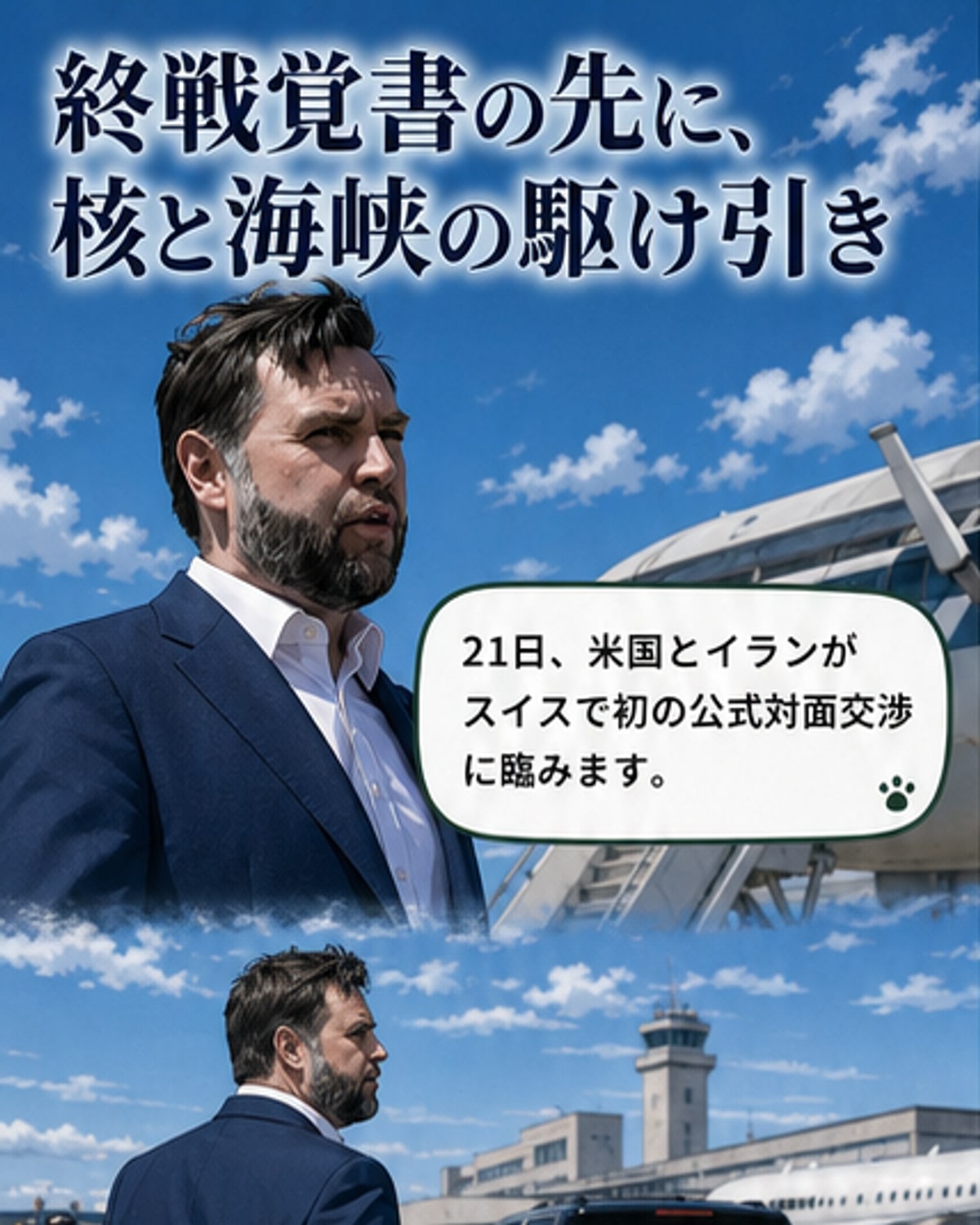 米とイラン、停戦後初の対面交渉