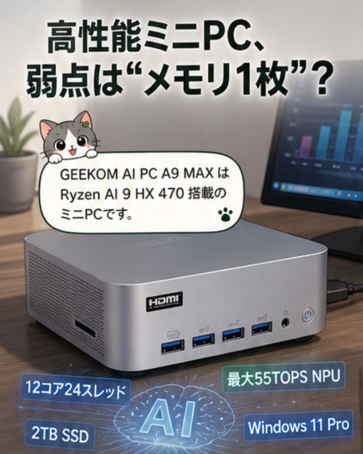 Ryzen AI 9 HX 470搭載ミニPCの実力