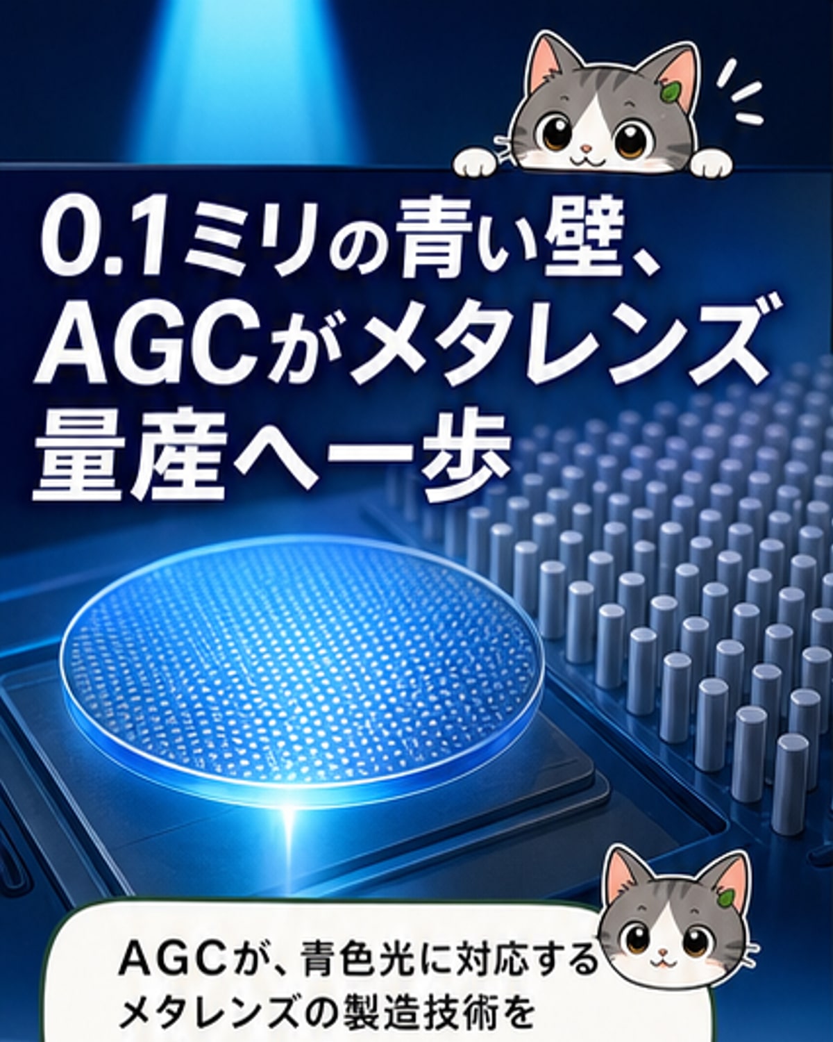 AGC、青色メタレンズを0.1mmに