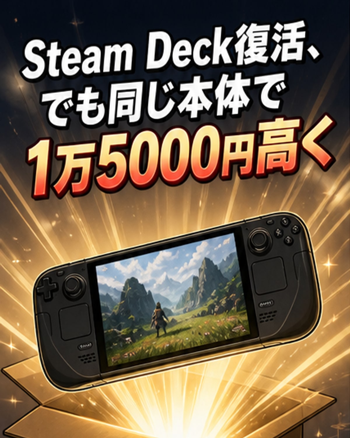Steam Deckが1万5000円値上げ