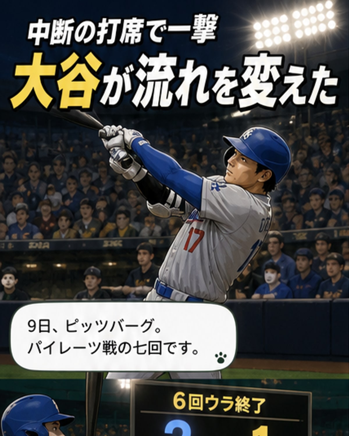大谷、中断ありでも快音連続