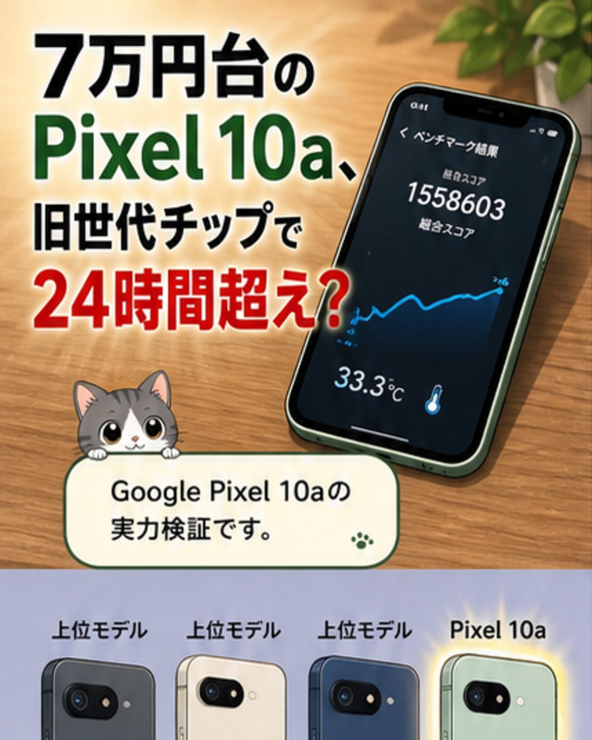 Pixel 10a、驚異の24時間駆動