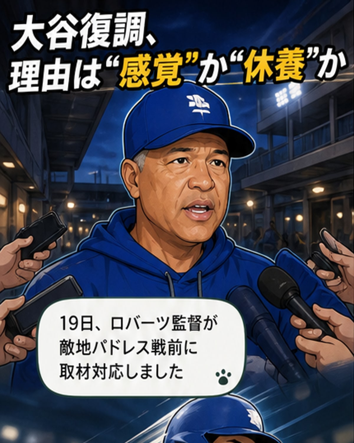 大谷復調の要因、監督と本人に温度差