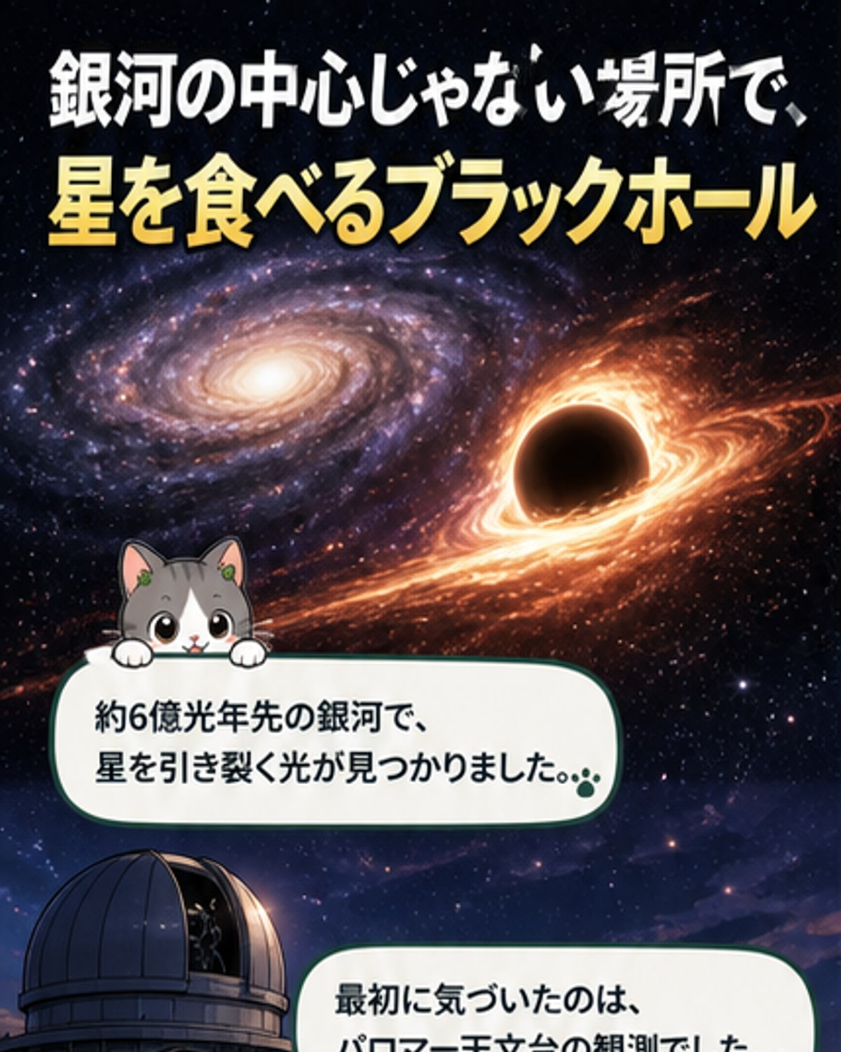 はぐれブラックホール、星をつまみ食い