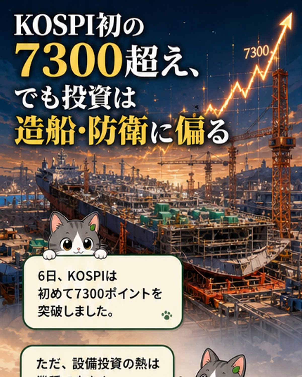KOSPI7300突破でも投資は二極化