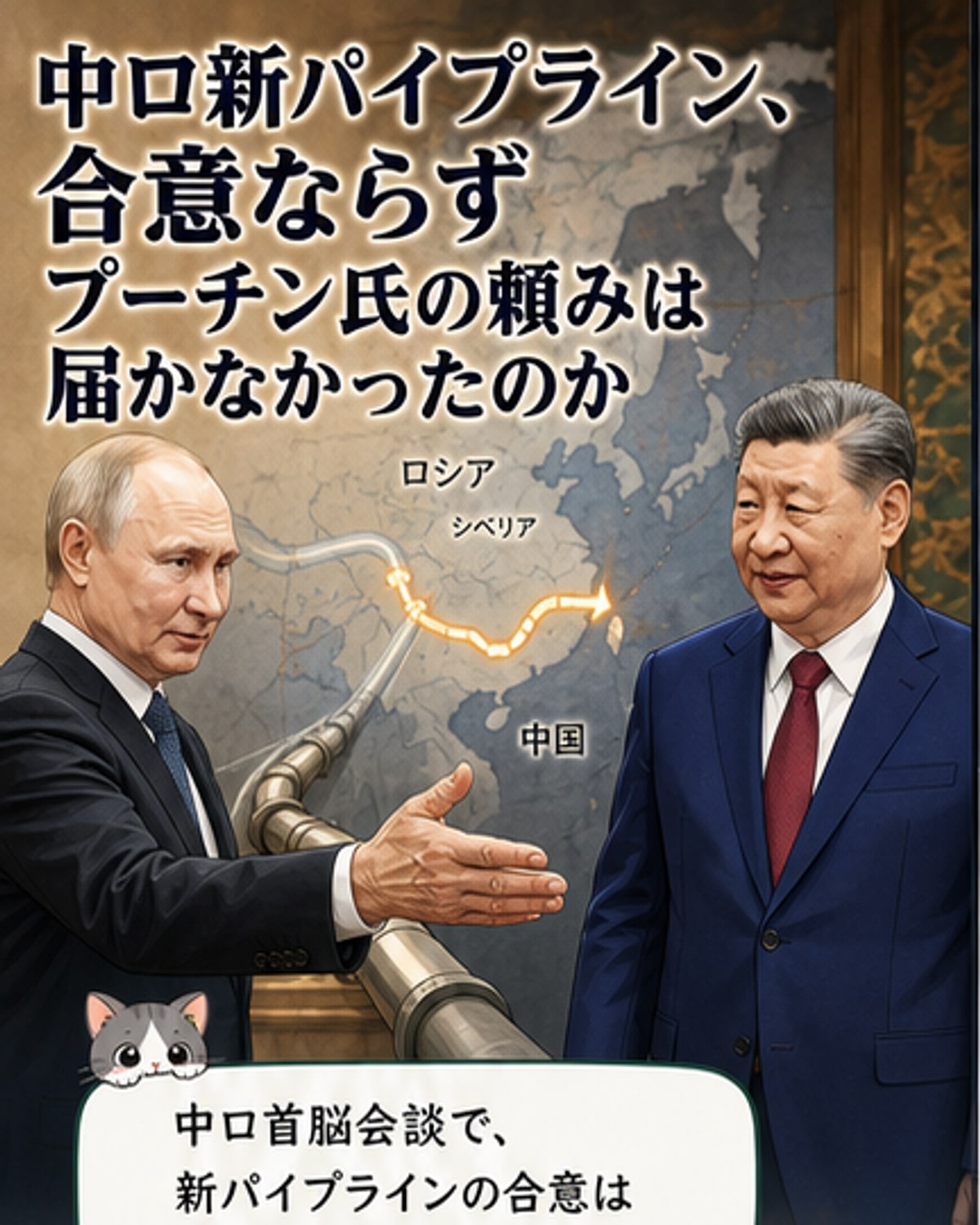 中ロ首脳会談、新パイプライン合意ならず