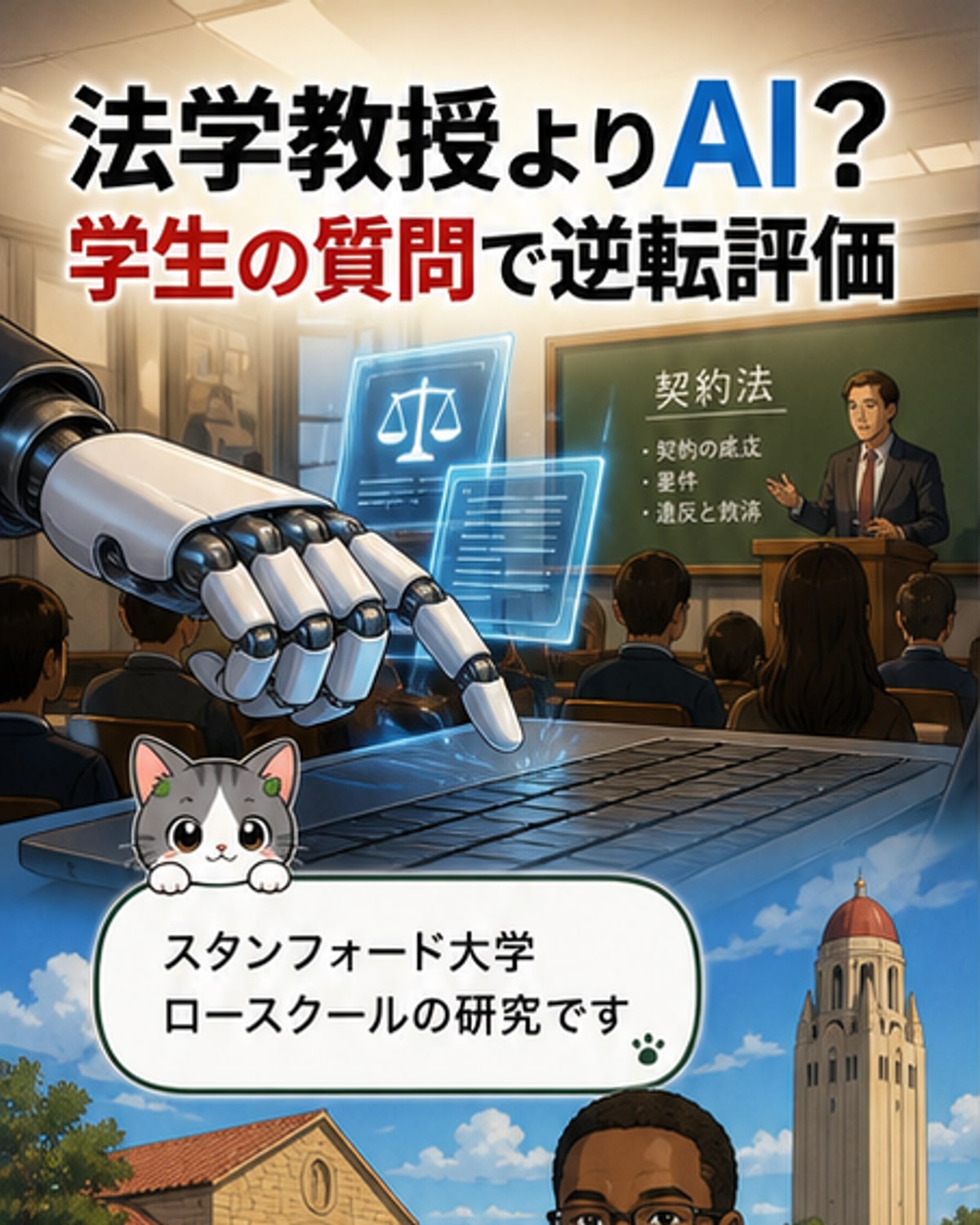 AIが法学教授を上回る回答能力