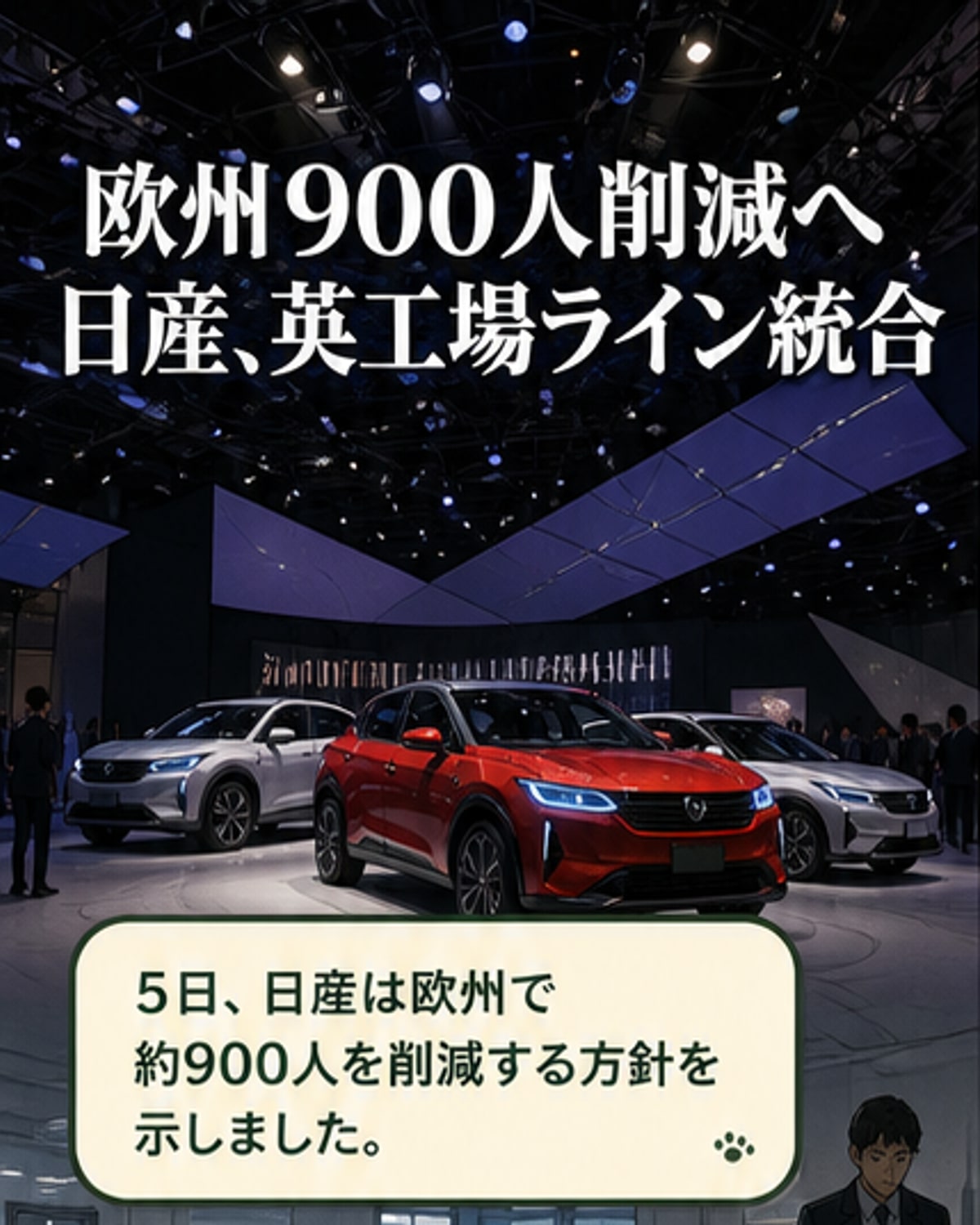 日産、欧州で900人削減へ