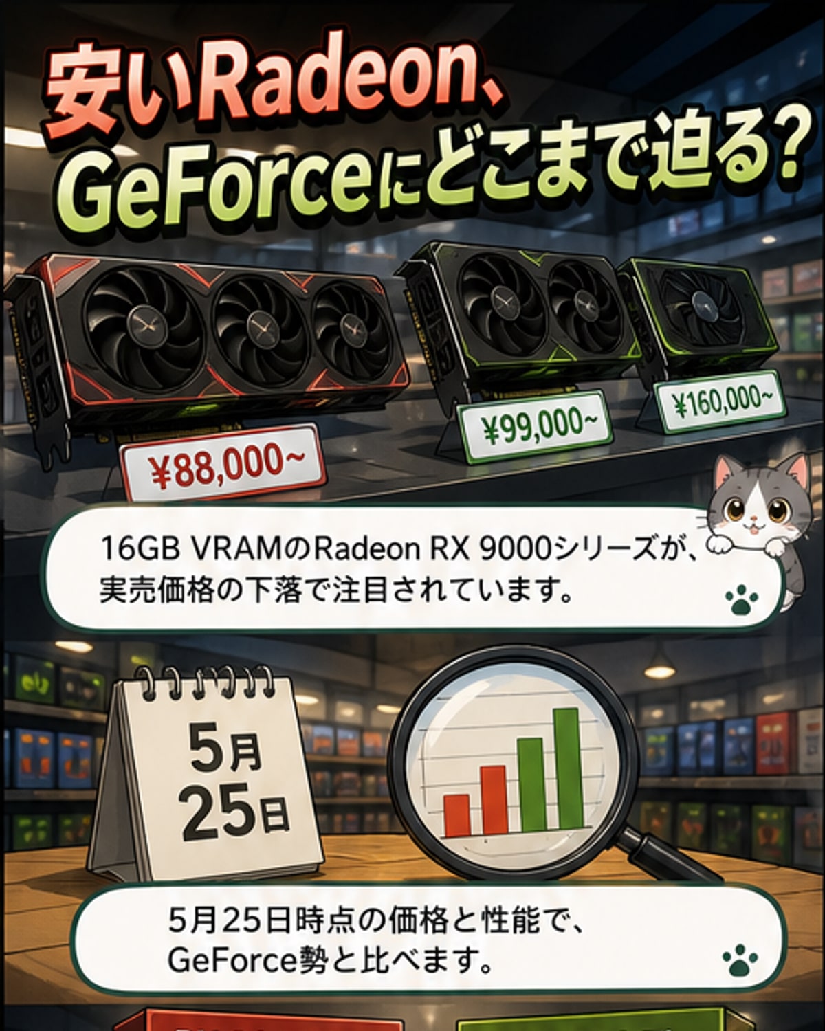 Radeon新GPU、価格下落で注目