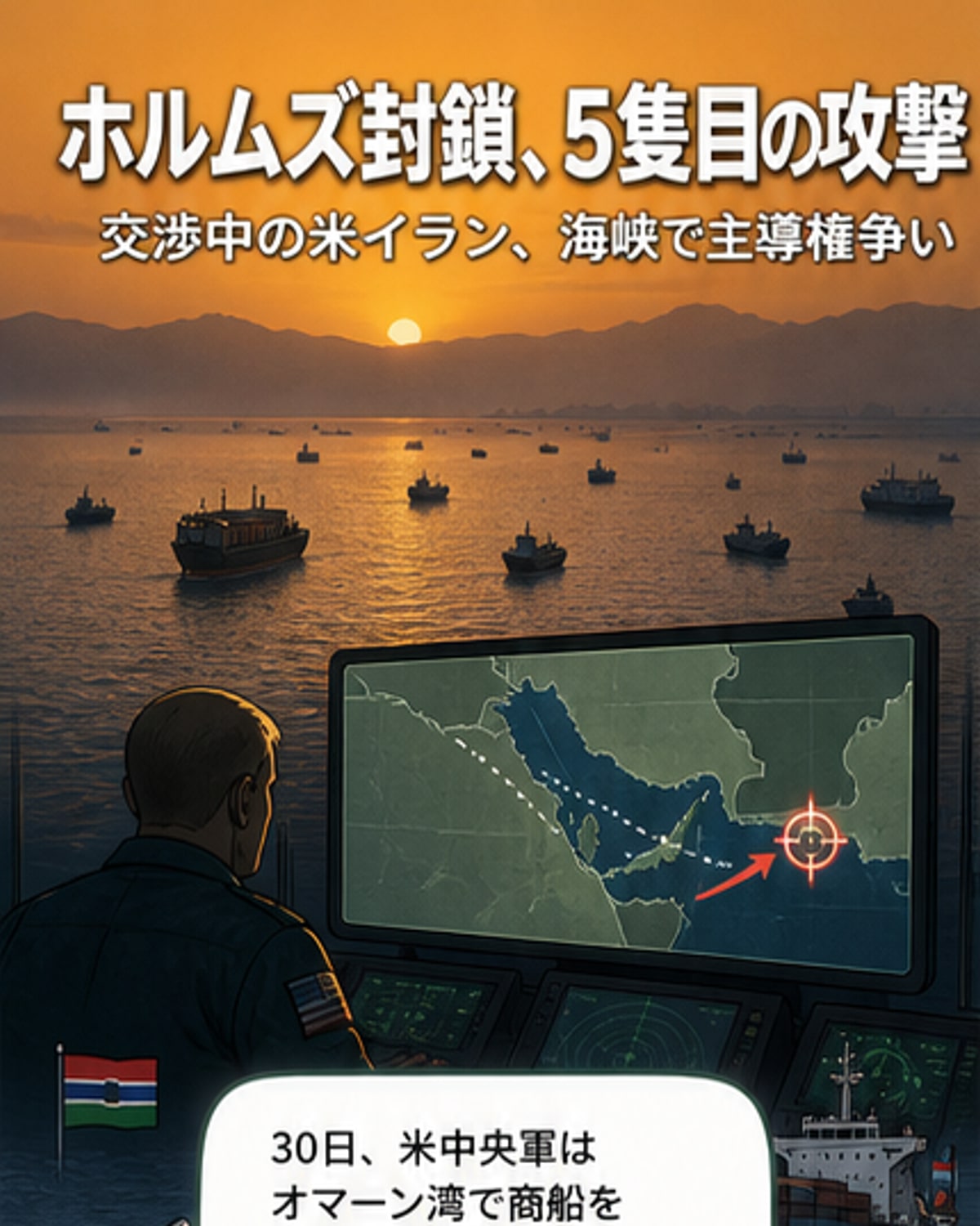 オマーン湾でイラン関連船攻撃