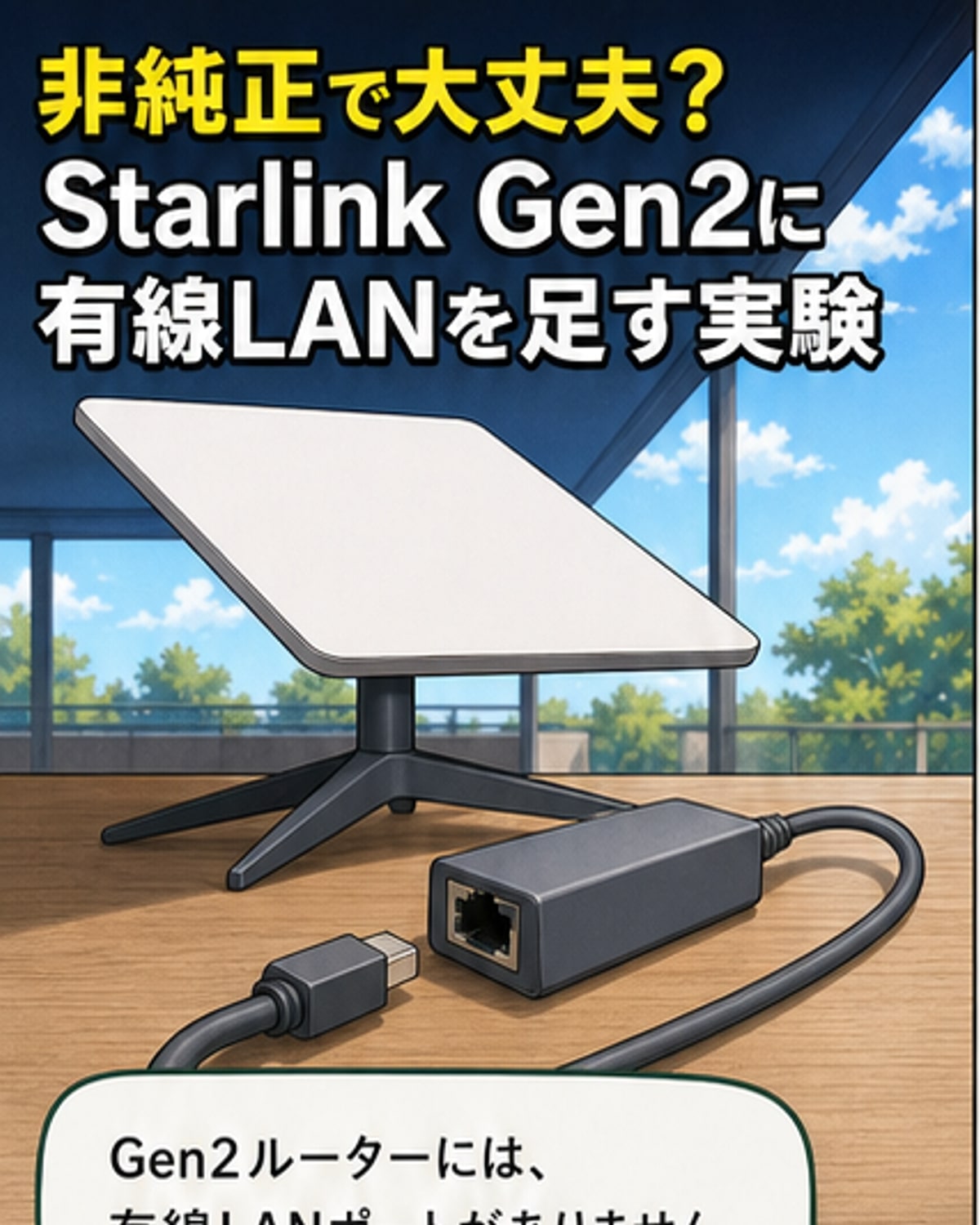 Starlinkに有線LANを追加、実測レビュー