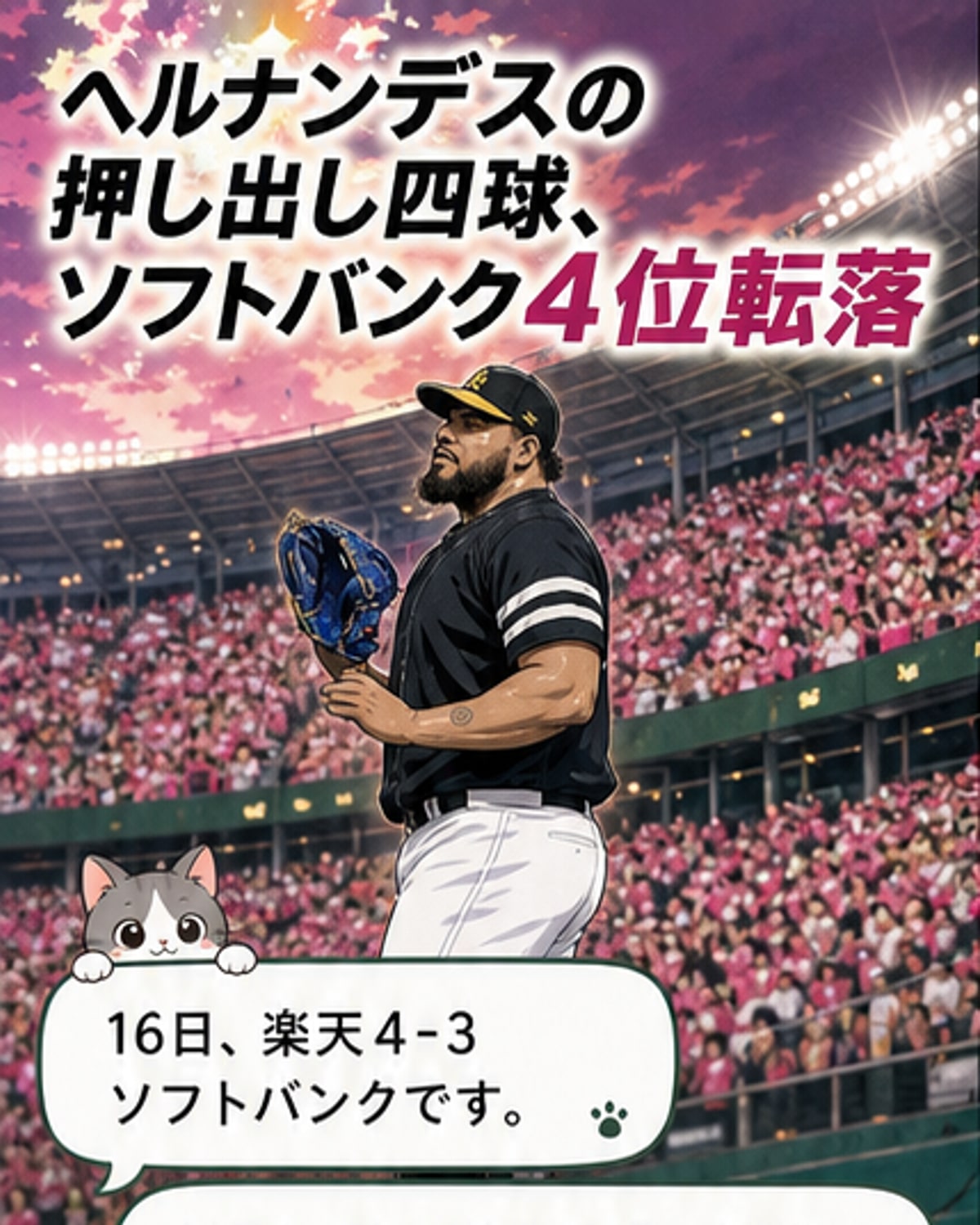 ソフトバンク、今季初の「借金」