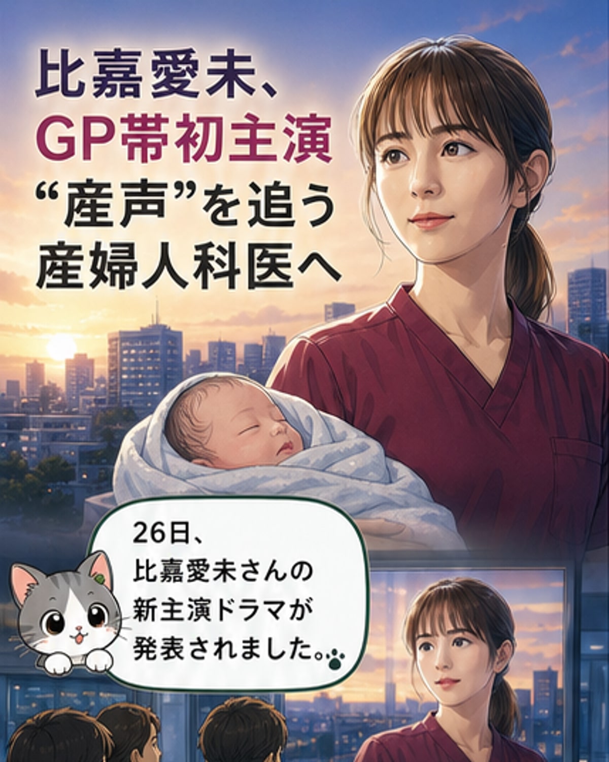 比嘉愛未、日テレ初主演で産婦人科医に