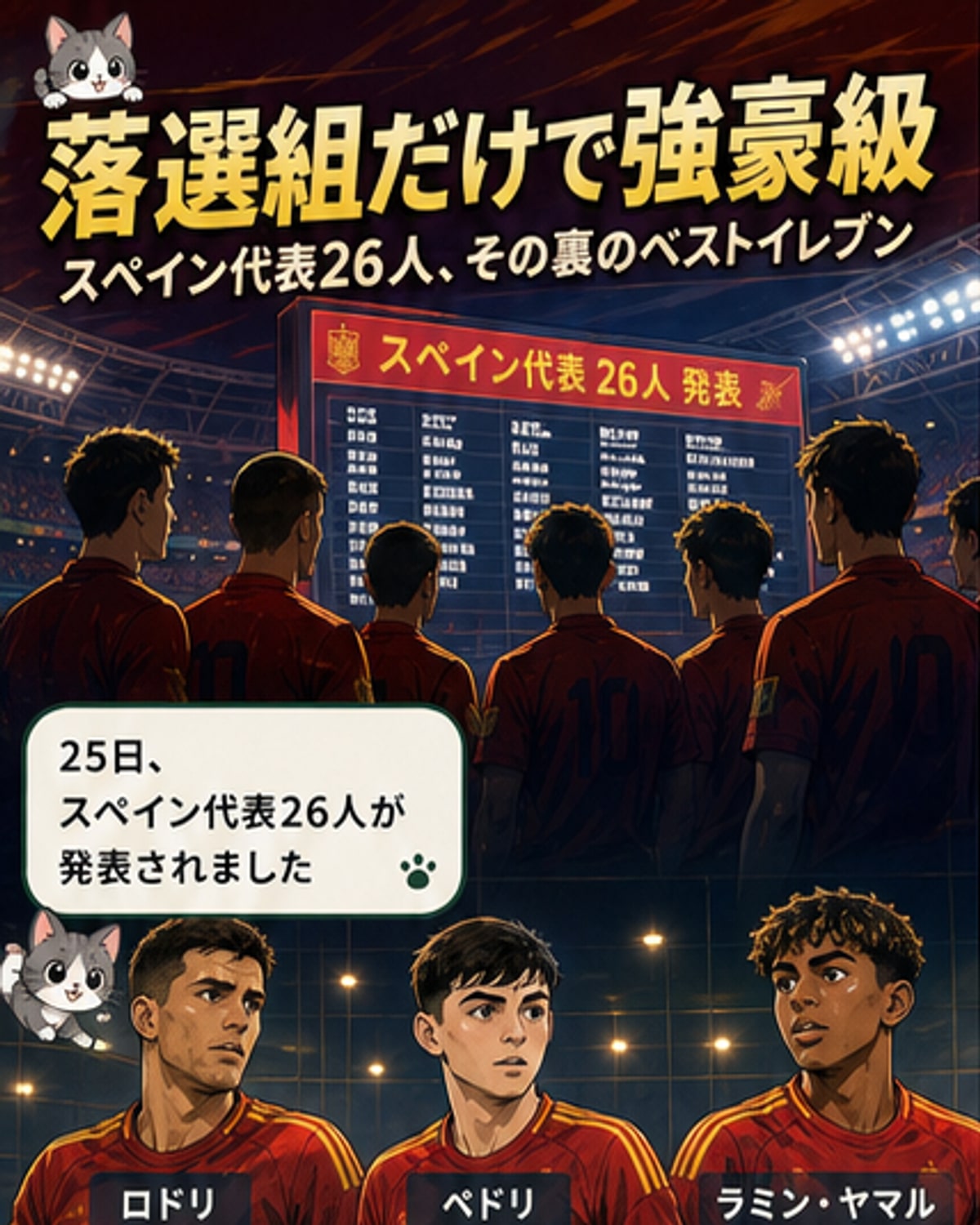 W杯落選メンバーが豪華すぎる