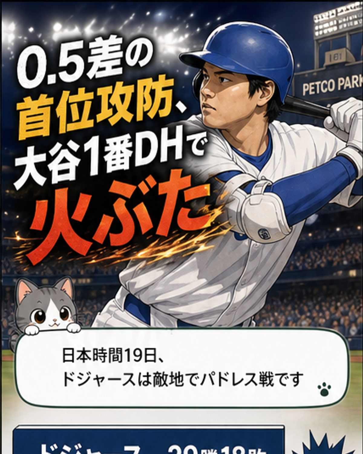 大谷が1番DHで登場、山本が4勝目へ