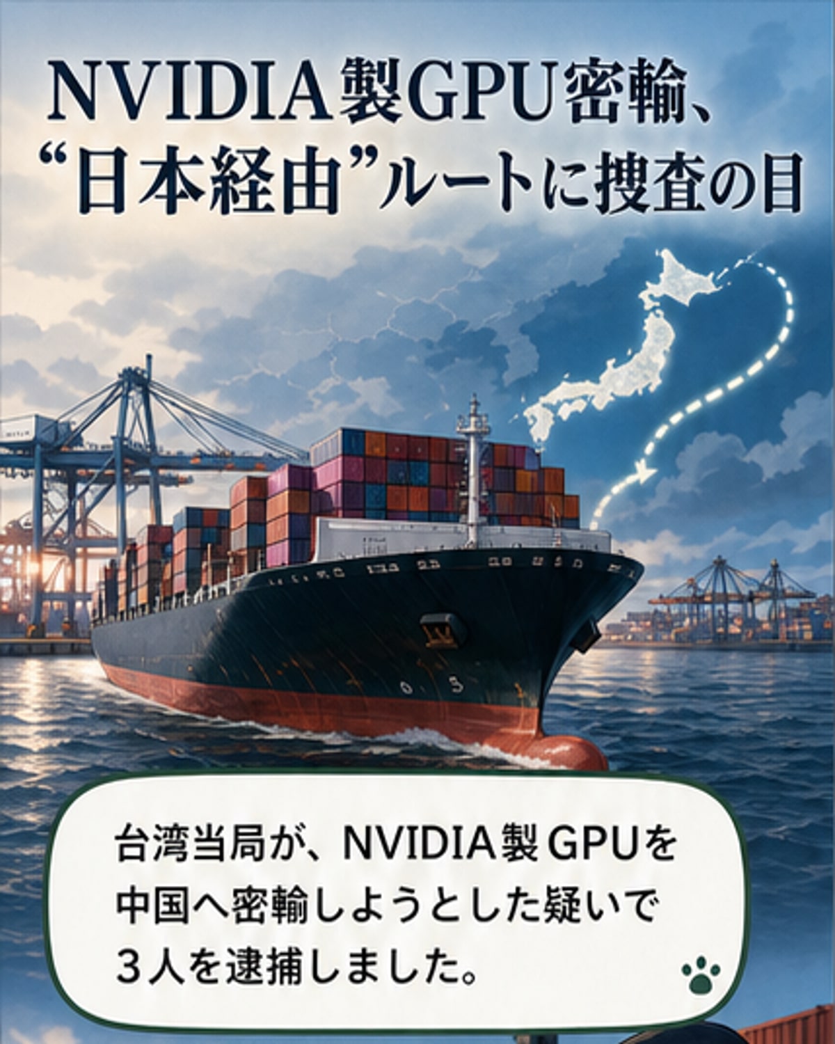 日本経由で中国へNVIDIA製GPU密輸