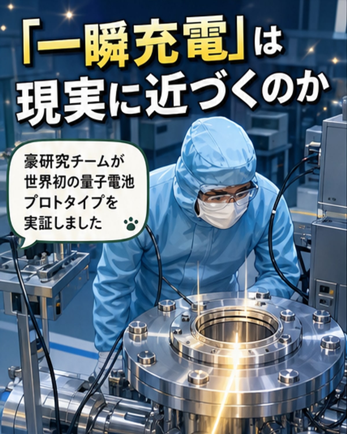 世界初の量子電池、充電が一瞬で完了