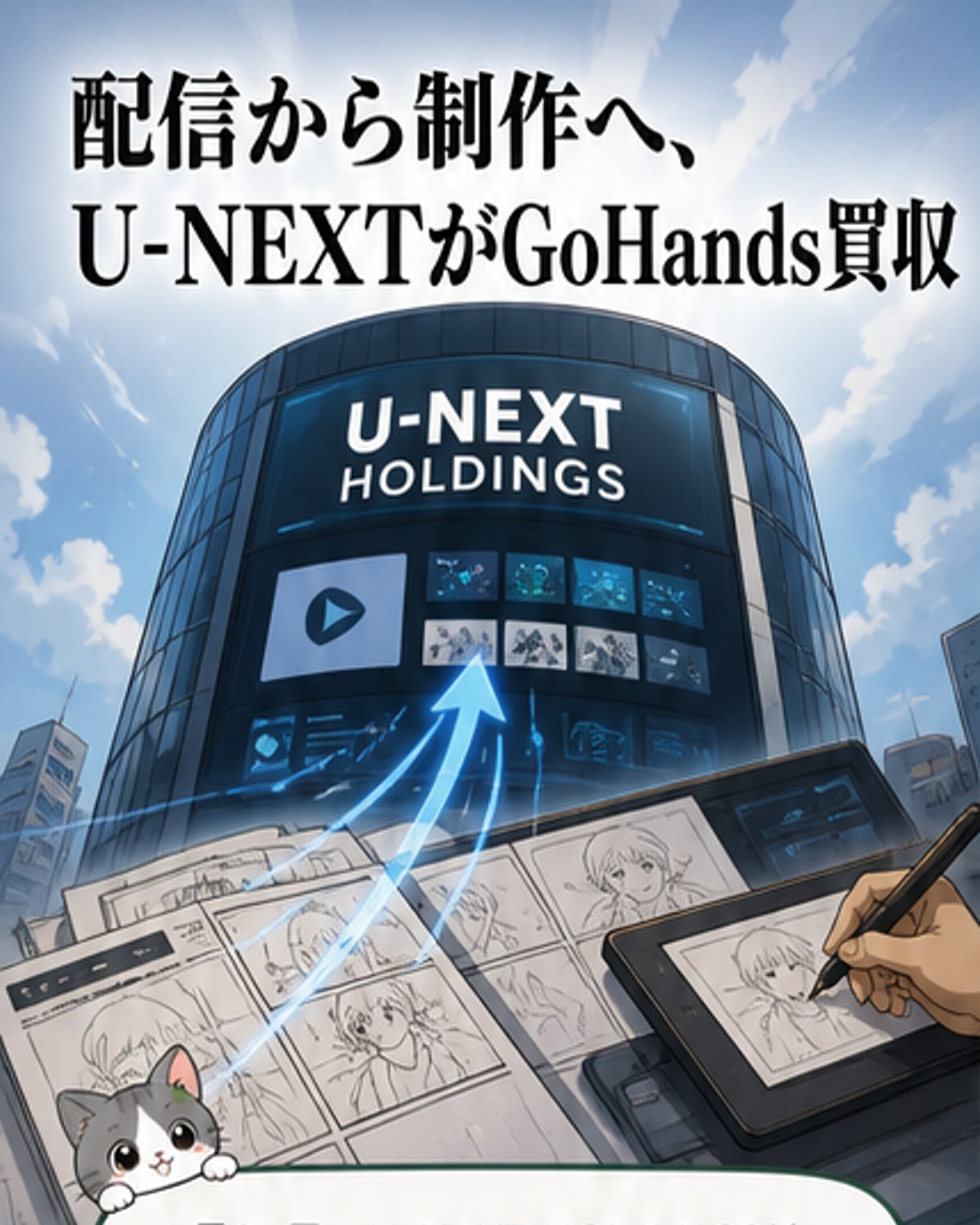 U-NEXT、アニメ制作会社GoHandsを買収