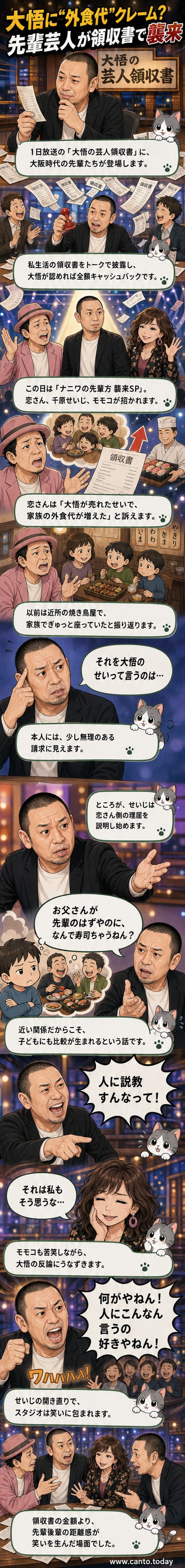 芸人・千鳥の大悟がマイクを握り、隣で千原せいじが手を挙げて訴えかけるテレビ番組の場面。背景には笑う観客の姿。