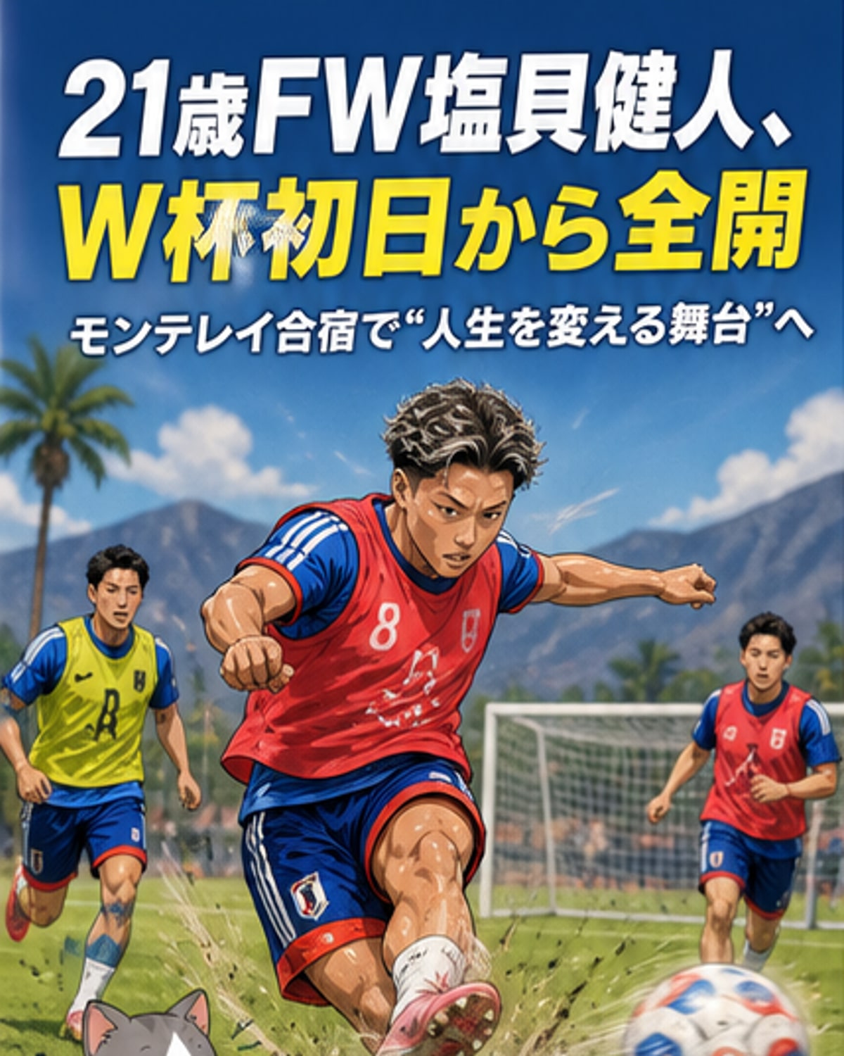 21歳FW塩貝、W杯初舞台へ「人生が変わる」