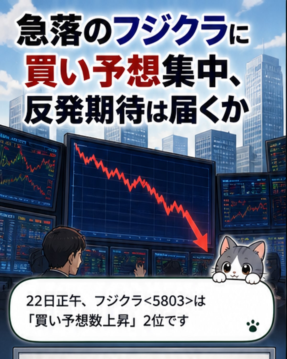 フジクラ、急落後買い人気急上昇