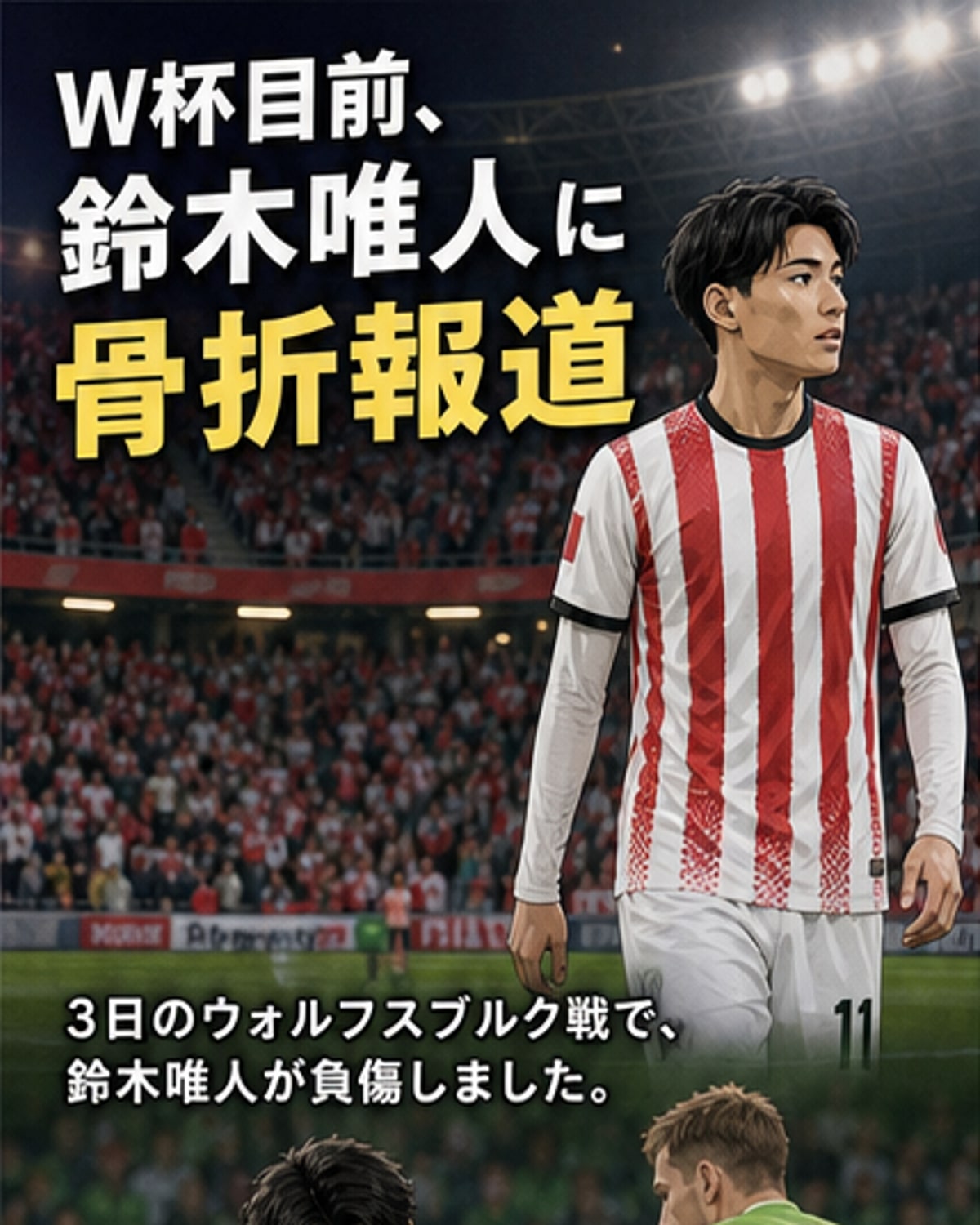 鈴木唯人、W杯出場絶望的も「やるよ！！」