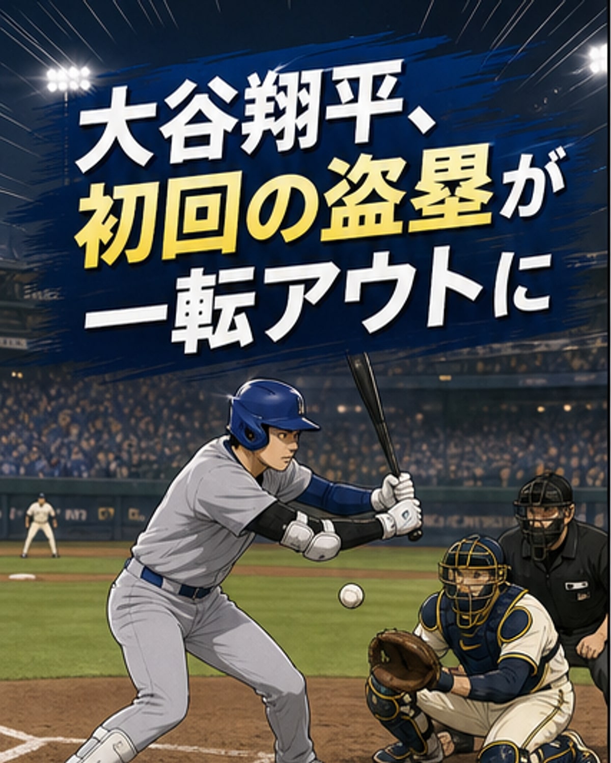 大谷、初打席四球も盗塁失敗で判定覆る