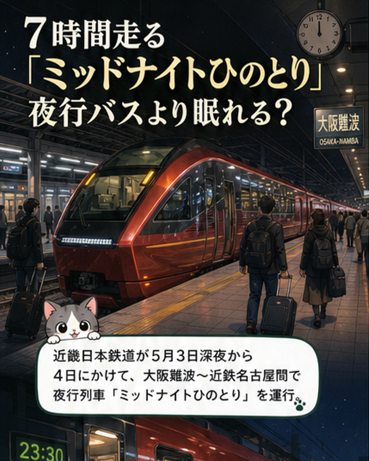 夜行列車「ミッドナイトひのとり」の快適さ