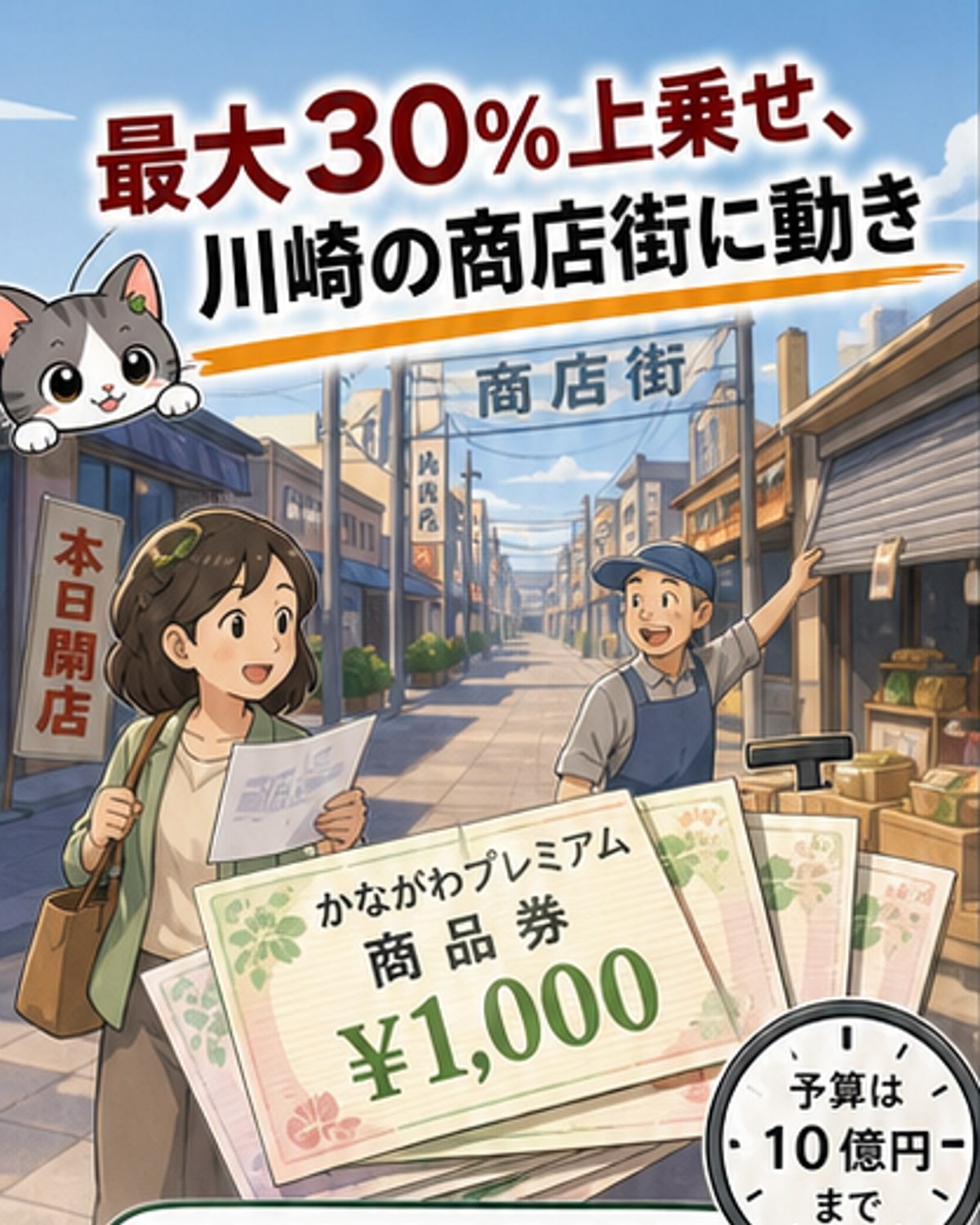 神奈川、紙版商品券で商店街支援