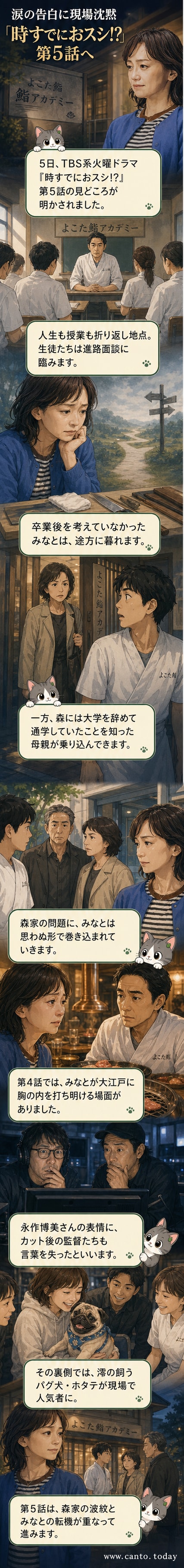 ドラマ『時すでにおスシ!?』の場面写真。永作博美が焼肉店で感情を吐露する瞬間を捉えた。