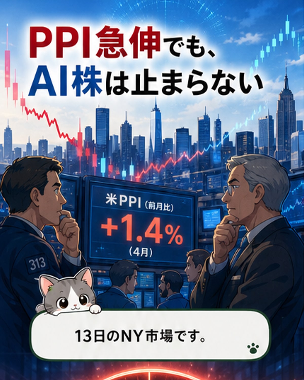 米PPIが予想上回り、ダウ小反落