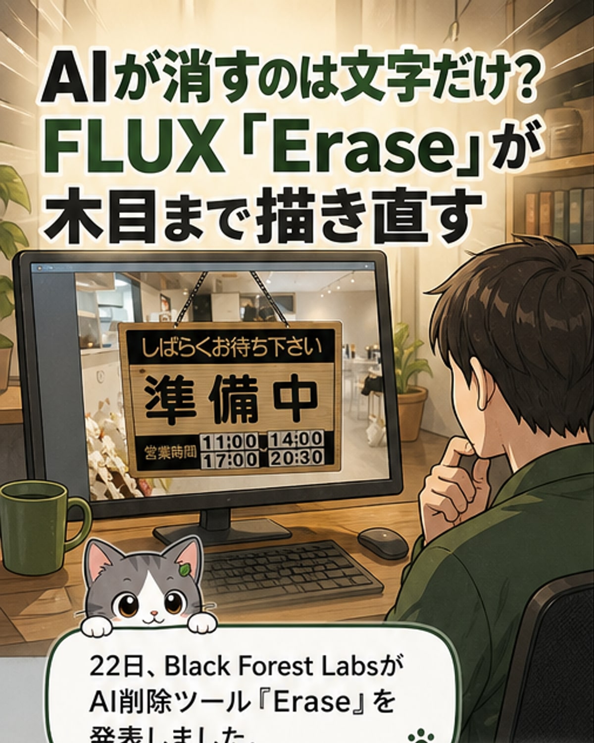 FLUX開発が不要物削除AI「Erase」発表