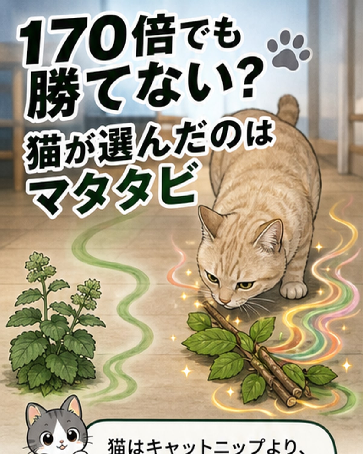 猫はキャットニップよりマタタビ派だった